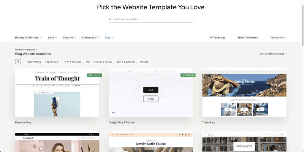 Wix themes